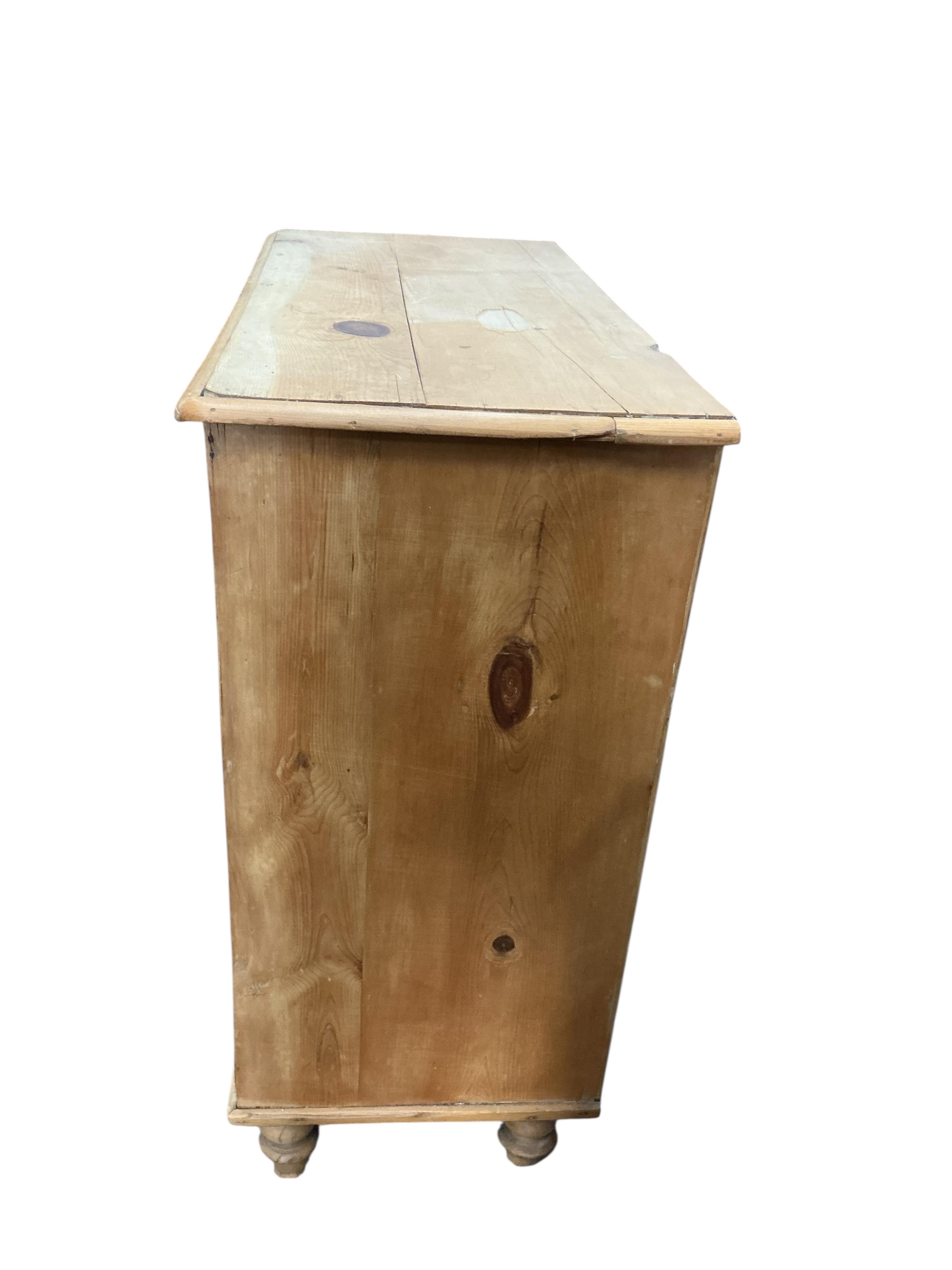 A Victorian pine chest, width 94cm, depth 43cm, height 98cm